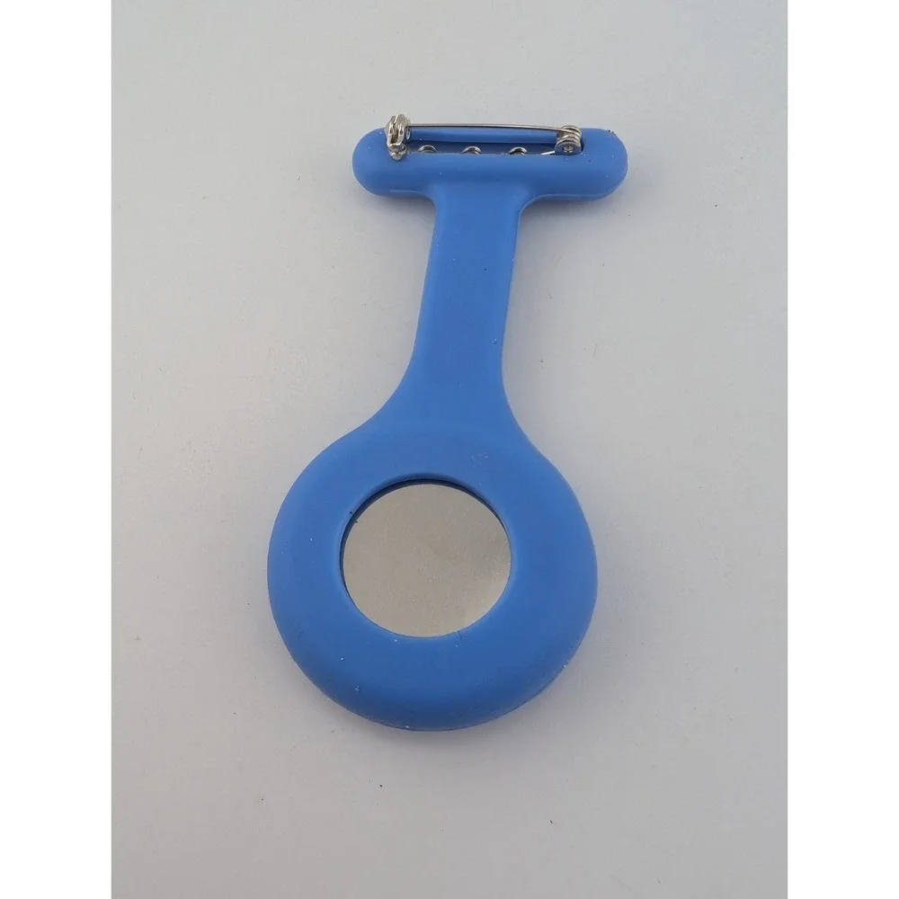 Silicone Nurse Watch Fob Pocket Brooch Washable- New Battery Blue